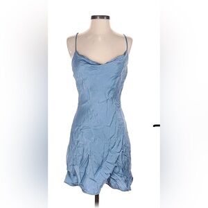 NWT Light Blue Satin Cocktail Dress (S)